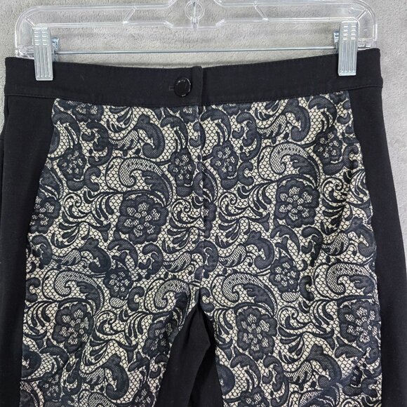 Women Chicos So Slimming Black & Lace Patterned Ankle Pants Slim Fit Size 00 - Picture 3 of 11